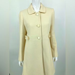 J Crew Cream Wool Winter Overcoat Gently Used Lined Size 10 Stunning & Warm